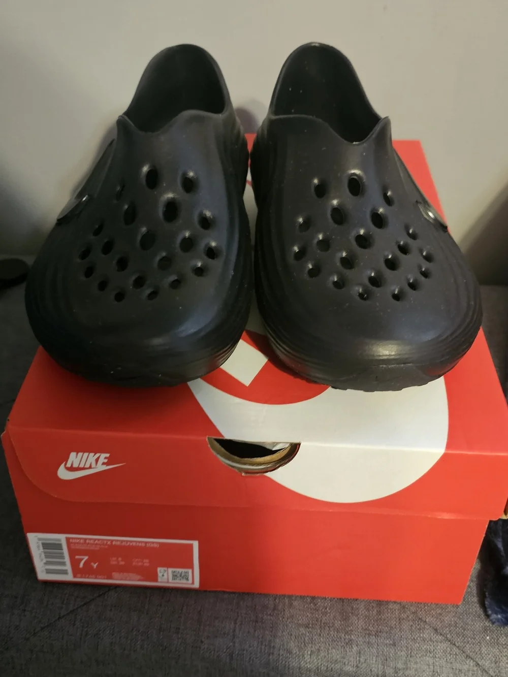 Nike Kids Black Slip-On Vented Foam Sandals